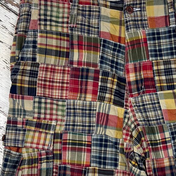Gap Madras plaid shorts men’s 38, inseam 11” Y2K patchwork. February 08’ - Picture 3 of 8